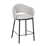 Set of 2 - Mani 65cm Black Bar Stool - Clay Grey Bar Stool Freehold-Core