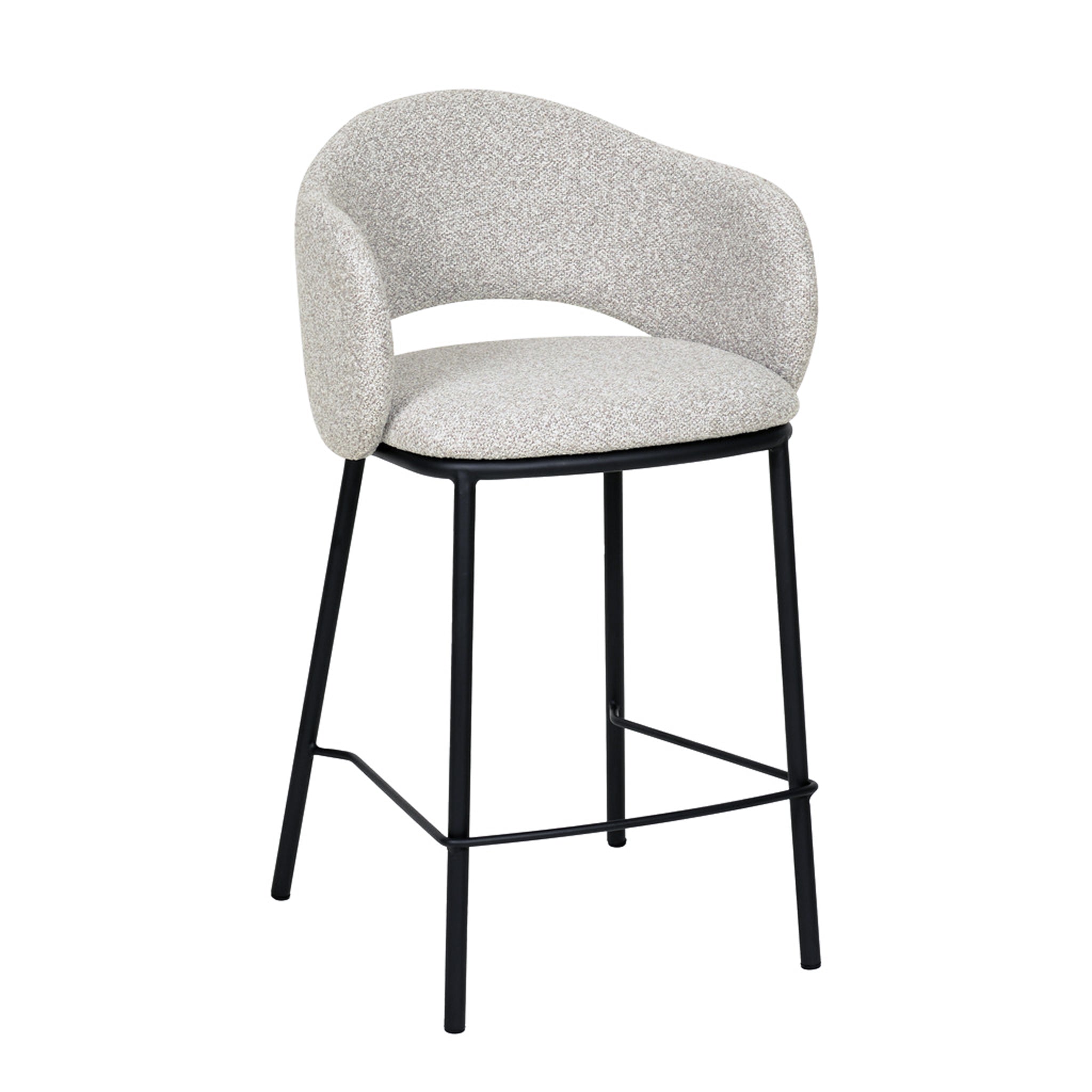 Set of 2 - Mani 65cm Black Bar Stool - Clay Grey Bar Stool Freehold-Core