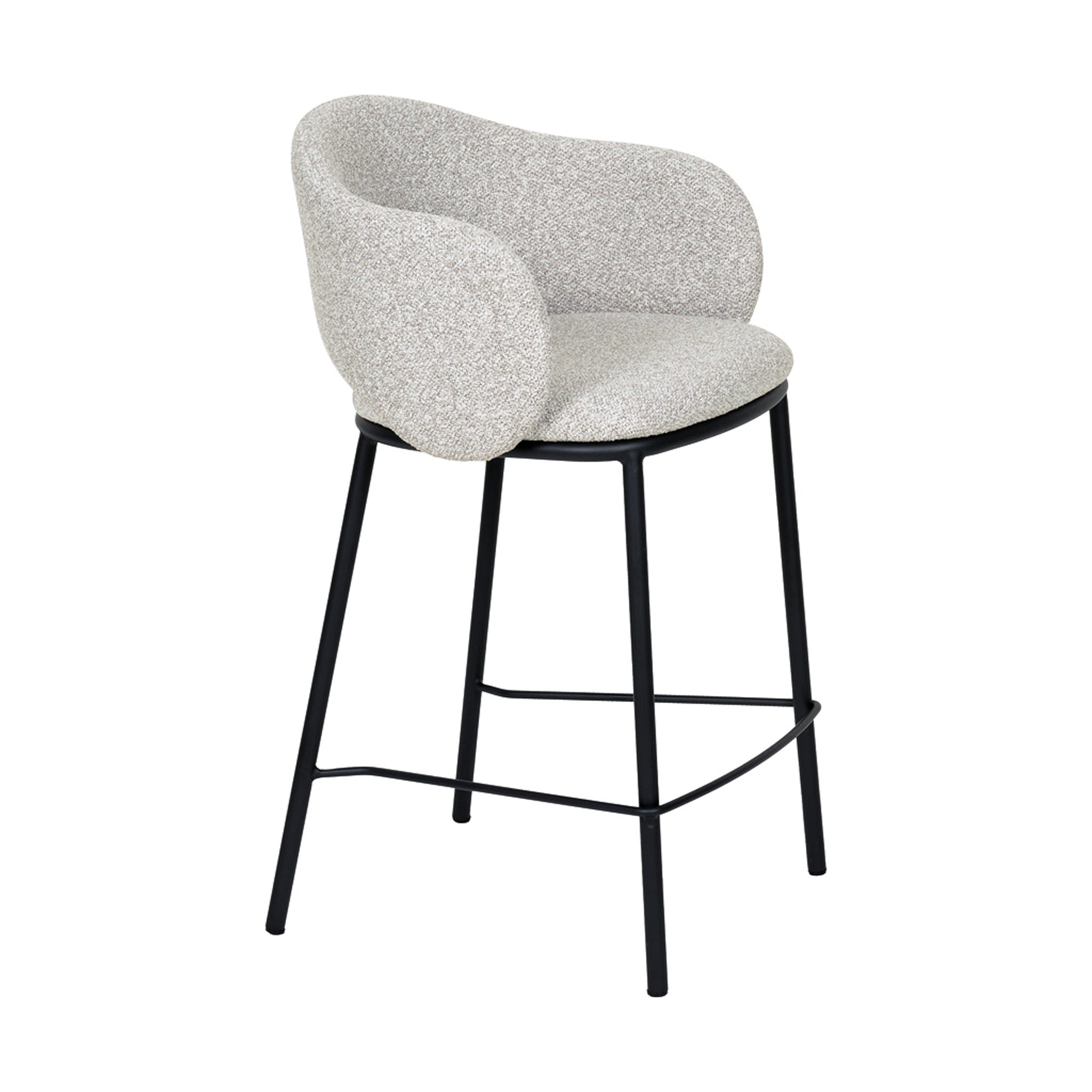 Set of 2 - Mani 65cm Black Bar Stool - Clay Grey Bar Stool Freehold-Core