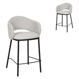Set of 2 - Mani 65cm Black Bar Stool - Clay Grey Bar Stool Freehold-Core