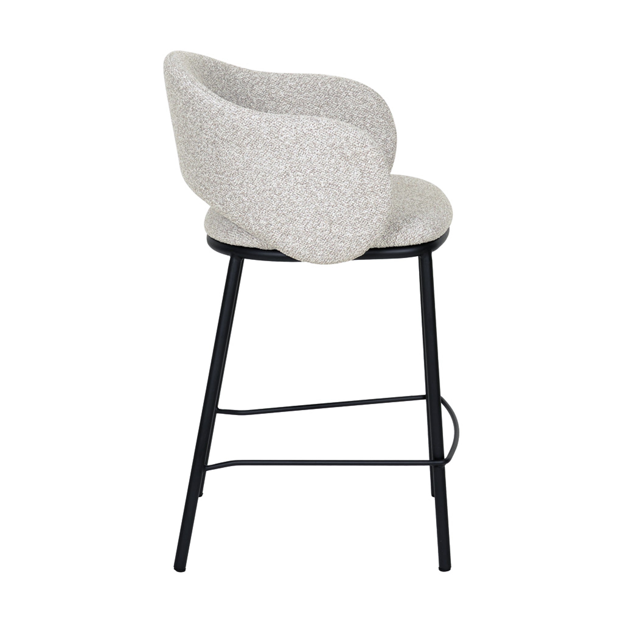 Set of 2 - Mani 65cm Black Bar Stool - Clay Grey Bar Stool Freehold-Core