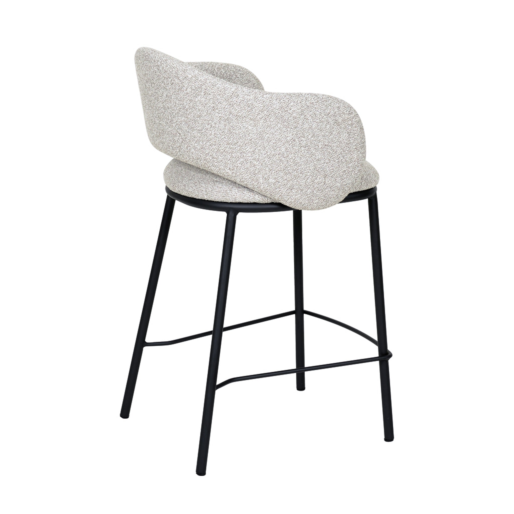 Set of 2 - Mani 65cm Black Bar Stool - Clay Grey Bar Stool Freehold-Core