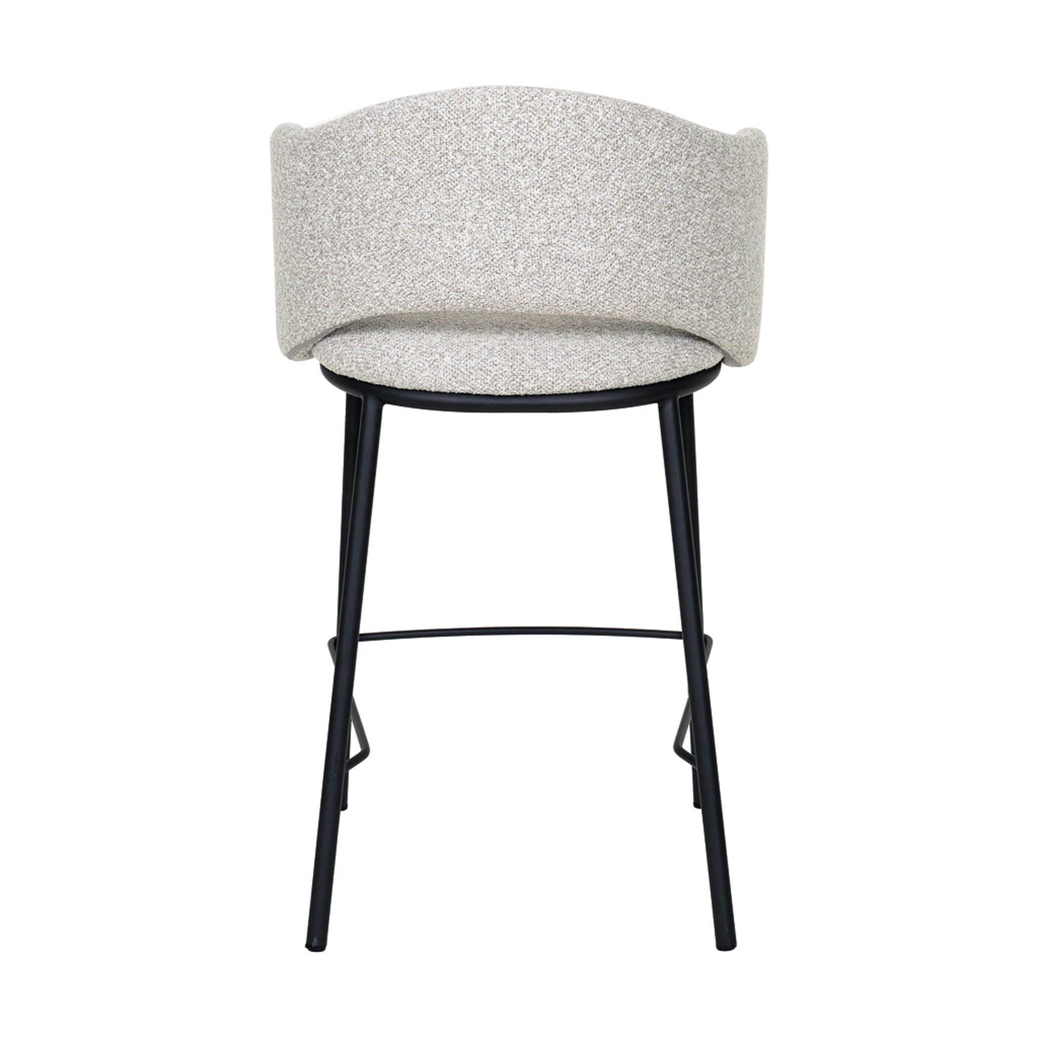 Set of 2 - Mani 65cm Black Bar Stool - Clay Grey Bar Stool Freehold-Core