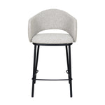 Set of 2 - Mani 65cm Black Bar Stool - Clay Grey Bar Stool Freehold-Core