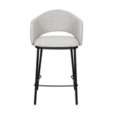 Set of 2 - Mani 65cm Black Bar Stool - Clay Grey Bar Stool Freehold-Core
