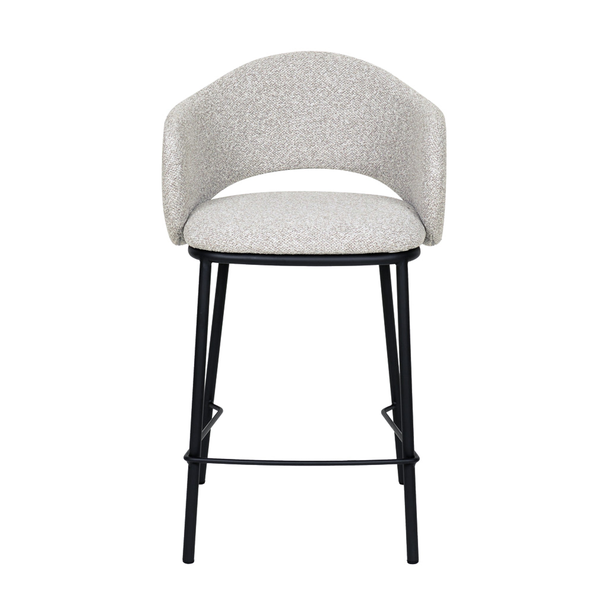 Set of 2 - Mani 65cm Black Bar Stool - Clay Grey Bar Stool Freehold-Core