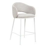 Set of 2 - Mani 65cm White Bar Stool - Clay Grey Bar Stool Freehold-Core