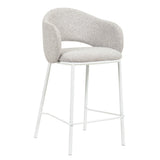 Set of 2 - Mani 65cm White Bar Stool - Clay Grey Bar Stool Freehold-Core