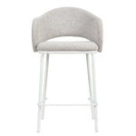 Set of 2 - Mani 65cm White Bar Stool - Clay Grey Bar Stool Freehold-Core
