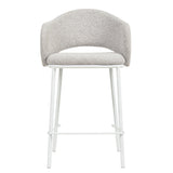 Set of 2 - Mani 65cm White Bar Stool - Clay Grey Bar Stool Freehold-Core