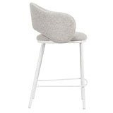 Set of 2 - Mani 65cm White Bar Stool - Clay Grey Bar Stool Freehold-Core