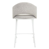 Set of 2 - Mani 65cm White Bar Stool - Clay Grey Bar Stool Freehold-Core