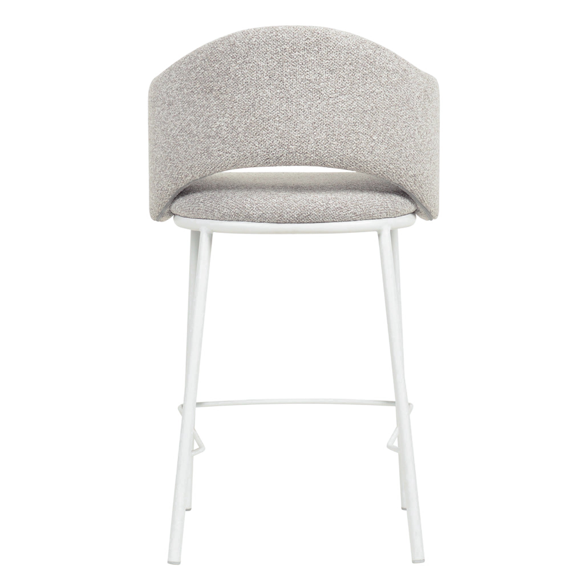 Set of 2 - Mani 65cm White Bar Stool - Clay Grey Bar Stool Freehold-Core