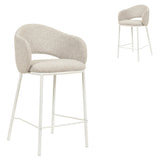 Set of 2 - Mani 65cm White Bar Stool - Clay Grey Bar Stool Freehold-Core   