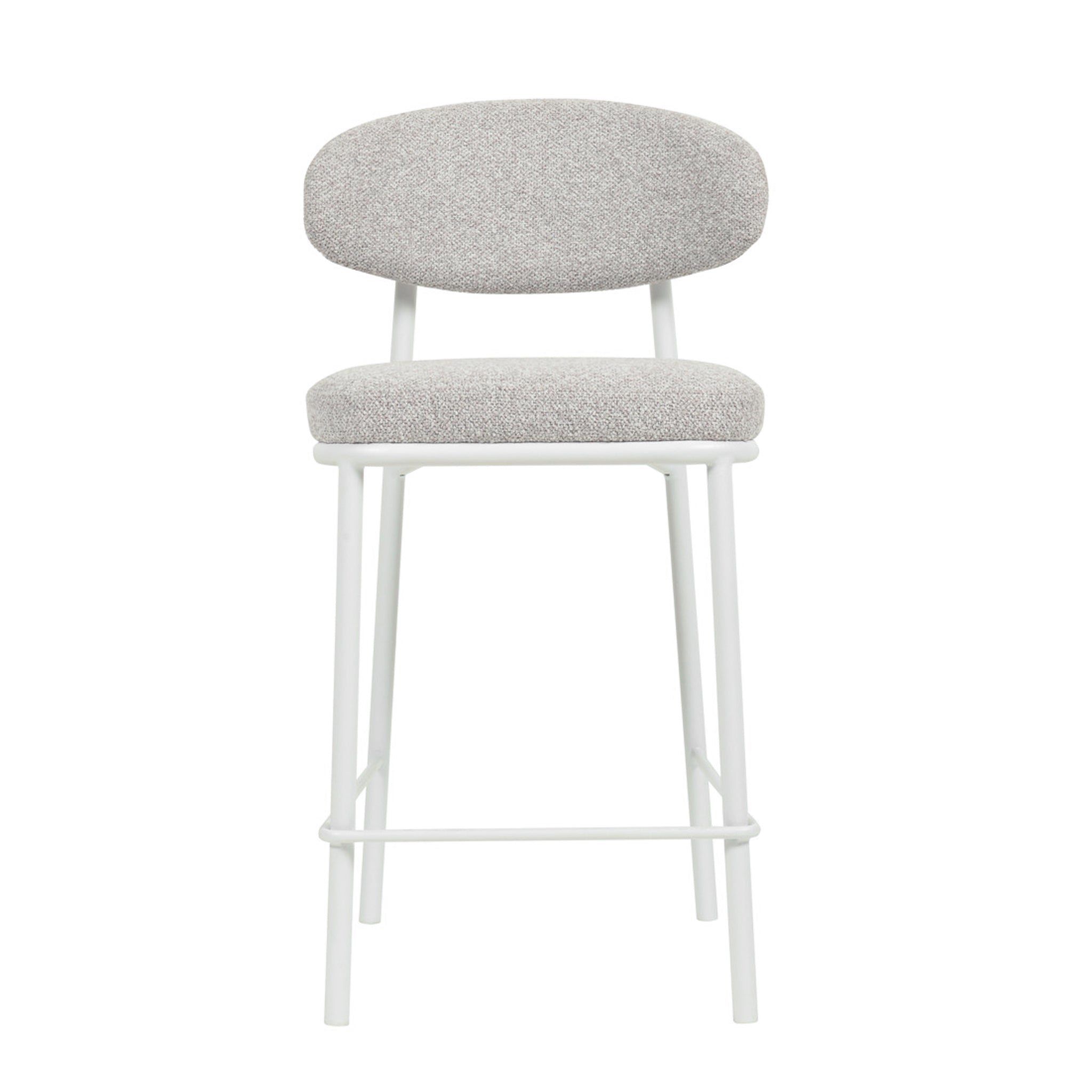 Set of 2 - Ambrosi 65cm White Bar Stool - Clay Grey Bar Stool Freehold-Core