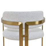 Ex Display - Tonu 65cm Brushed Gold Bar Stool - Light Grey Boucle Bar Stool K Steel-Core
