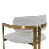 Ex Display - Tonu 65cm Brushed Gold Bar Stool - Light Grey Boucle Bar Stool K Steel-Core