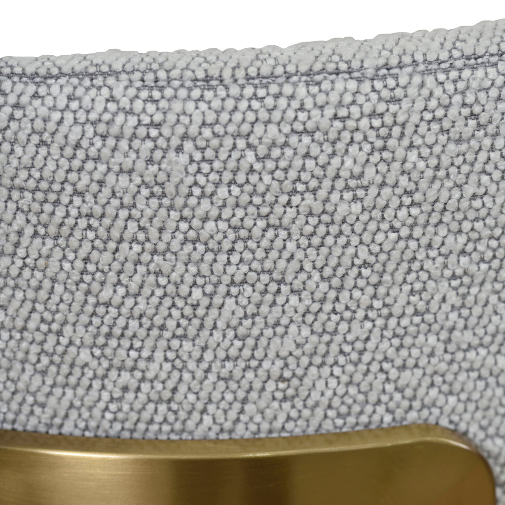 Ex Display - Tonu 65cm Brushed Gold Bar Stool - Light Grey Boucle Bar Stool K Steel-Core