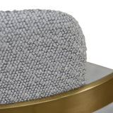 Ex Display - Tonu 65cm Brushed Gold Bar Stool - Light Grey Boucle Bar Stool K Steel-Core
