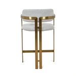Ex Display - Tonu 65cm Brushed Gold Bar Stool - Light Grey Boucle Bar Stool K Steel-Core