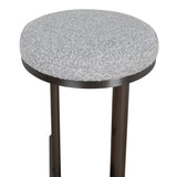 Ex Display - Jovan 68cm Brush Black Bar Stool - Silver Grey Boucle Bar Stool Blue Steel Sofa- Core