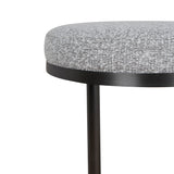 Ex Display - Jovan 68cm Brush Black Bar Stool - Silver Grey Boucle Bar Stool Blue Steel Sofa- Core