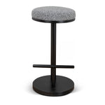 Jovan 68cm Matte Black Bar Stool - Graphite Grey Boucle Bar Stool Blue Steel Sofa- Core   