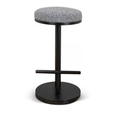 Jovan 68cm Matte Black Bar Stool - Graphite Grey Boucle Bar Stool Blue Steel Sofa- Core   