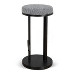 Jovan 68cm Matte Black Bar Stool - Graphite Grey Boucle Bar Stool Blue Steel Sofa- Core   