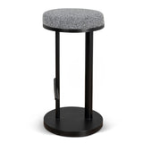 Jovan 68cm Matte Black Bar Stool - Graphite Grey Boucle Bar Stool Blue Steel Sofa- Core   