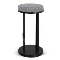 Jovan 68cm Matte Black Bar Stool - Graphite Grey Boucle Bar Stool Blue Steel Sofa- Core   