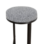 Jovan 68cm Matte Black Bar Stool - Graphite Grey Boucle Bar Stool Blue Steel Sofa- Core   