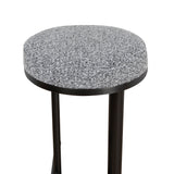 Jovan 68cm Matte Black Bar Stool - Graphite Grey Boucle Bar Stool Blue Steel Sofa- Core   