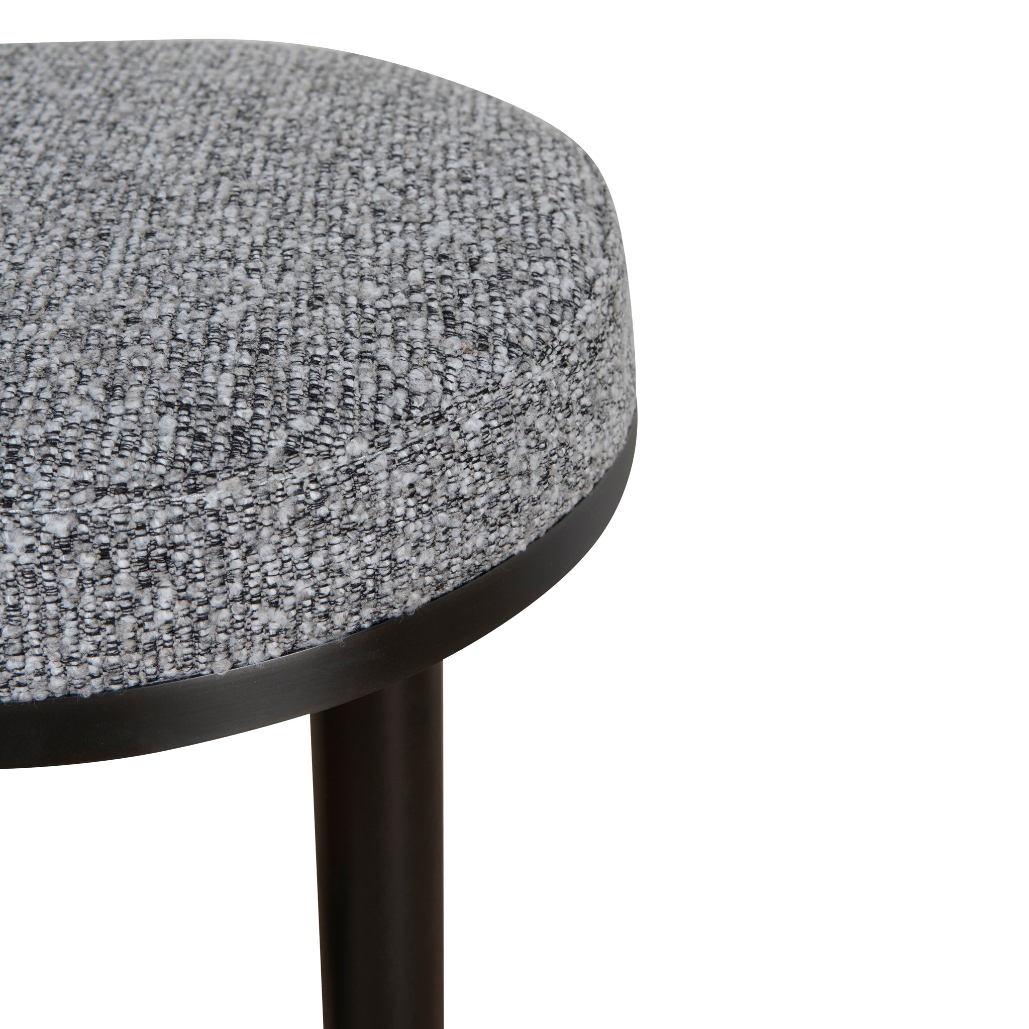 Jovan 68cm Matte Black Bar Stool - Graphite Grey Boucle Bar Stool Blue Steel Sofa- Core   