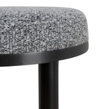 Jovan 68cm Matte Black Bar Stool - Graphite Grey Boucle Bar Stool Blue Steel Sofa- Core   