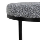 Jovan 68cm Matte Black Bar Stool - Graphite Grey Boucle Bar Stool Blue Steel Sofa- Core   