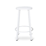 Ex Display - James 65cm Timber Seat Bar Stool - White Bar Stool New Home-Core