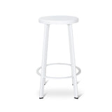 Ex Display - James 65cm Timber Seat Bar Stool - White Bar Stool New Home-Core