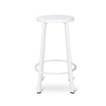 Ex Display - James 65cm Timber Seat Bar Stool - White Bar Stool New Home-Core