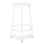 Ex Display - James 65cm Timber Seat Bar Stool - White Bar Stool New Home-Core