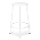 Ex Display - James 65cm Timber Seat Bar Stool - White Bar Stool New Home-Core