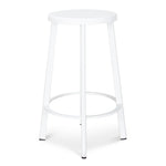 Ex Display - James 65cm Timber Seat Bar Stool - White Bar Stool New Home-Core