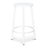 Ex Display - James 65cm Timber Seat Bar Stool - White Bar Stool New Home-Core