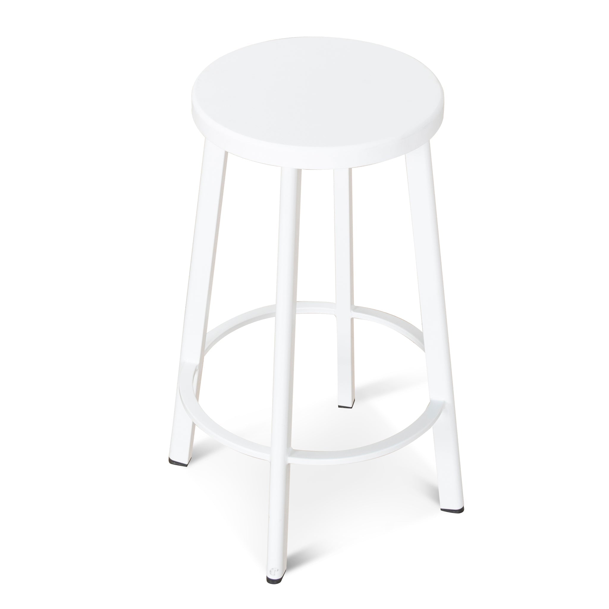 Ex Display - James 65cm Timber Seat Bar Stool - White Bar Stool New Home-Core