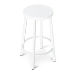 Ex Display - James 65cm Timber Seat Bar Stool - White Bar Stool New Home-Core
