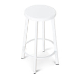 Ex Display - James 65cm Timber Seat Bar Stool - White Bar Stool New Home-Core