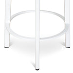 Ex Display - James 65cm Timber Seat Bar Stool - White Bar Stool New Home-Core