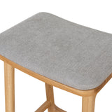 Ex Display - Cyprus 67cm Natural Bar Stool - Grey Bar Stool Oakwood-Core