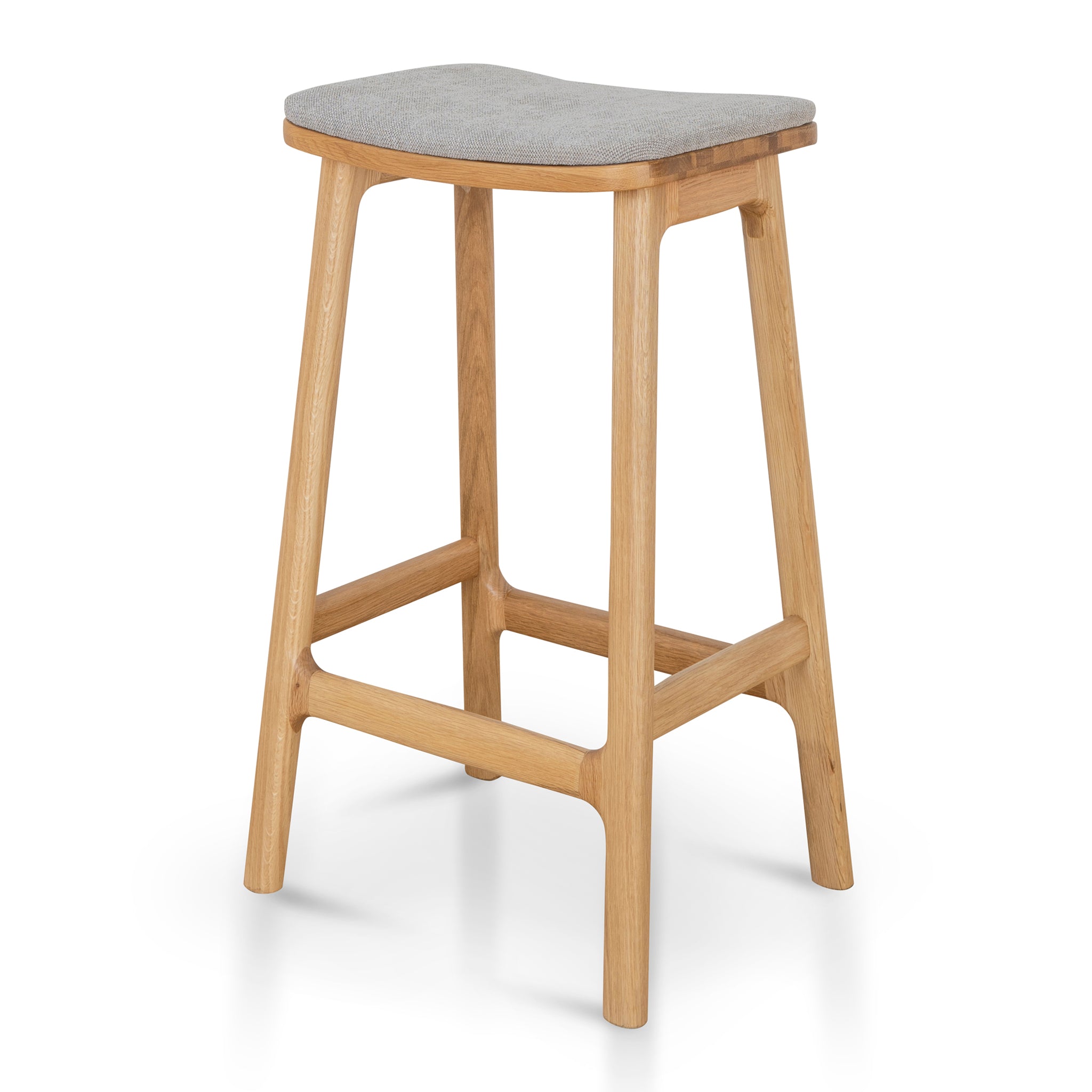 Cyprus 67cm Natural Bar Stool - Grey | Interior Secrets