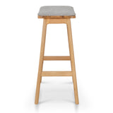 Ex Display - Cyprus 67cm Natural Bar Stool - Grey Bar Stool Oakwood-Core